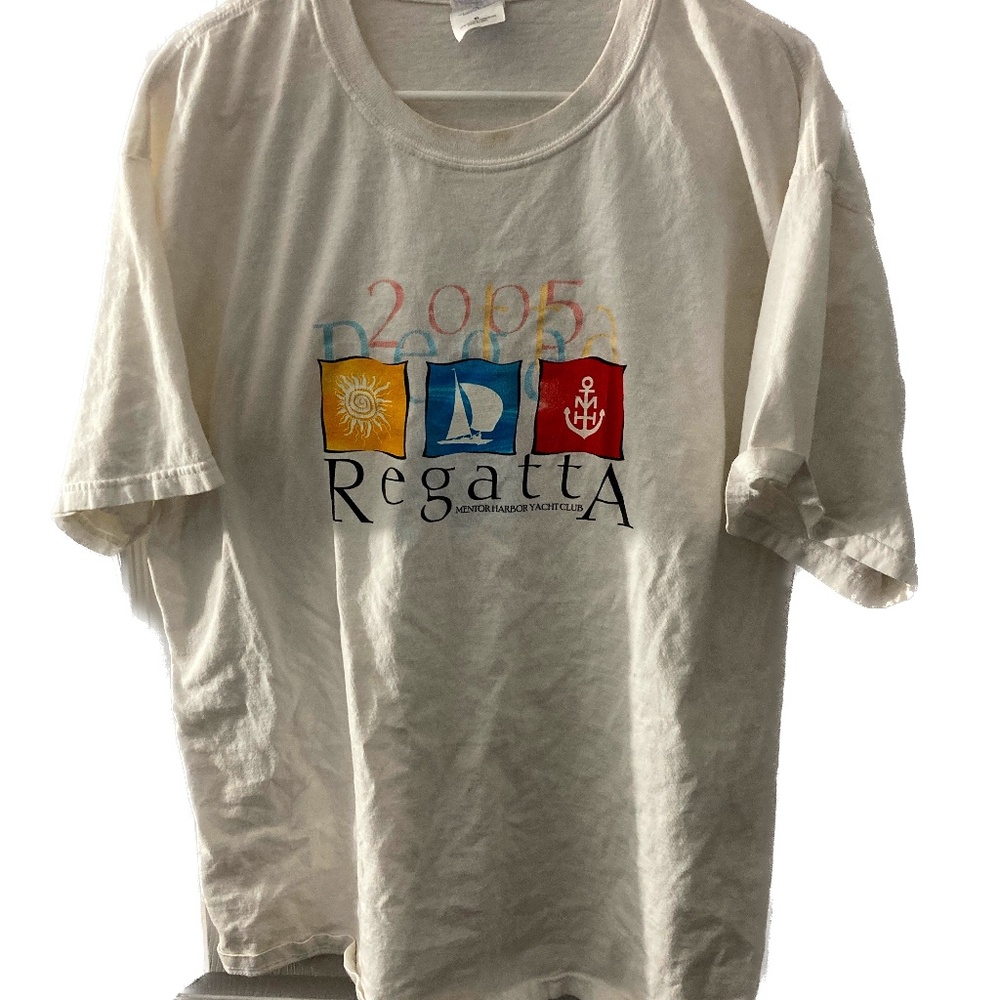 Vintage Cleveland Regatta T-Shirt, Gildan Ultra, Men's XL, White